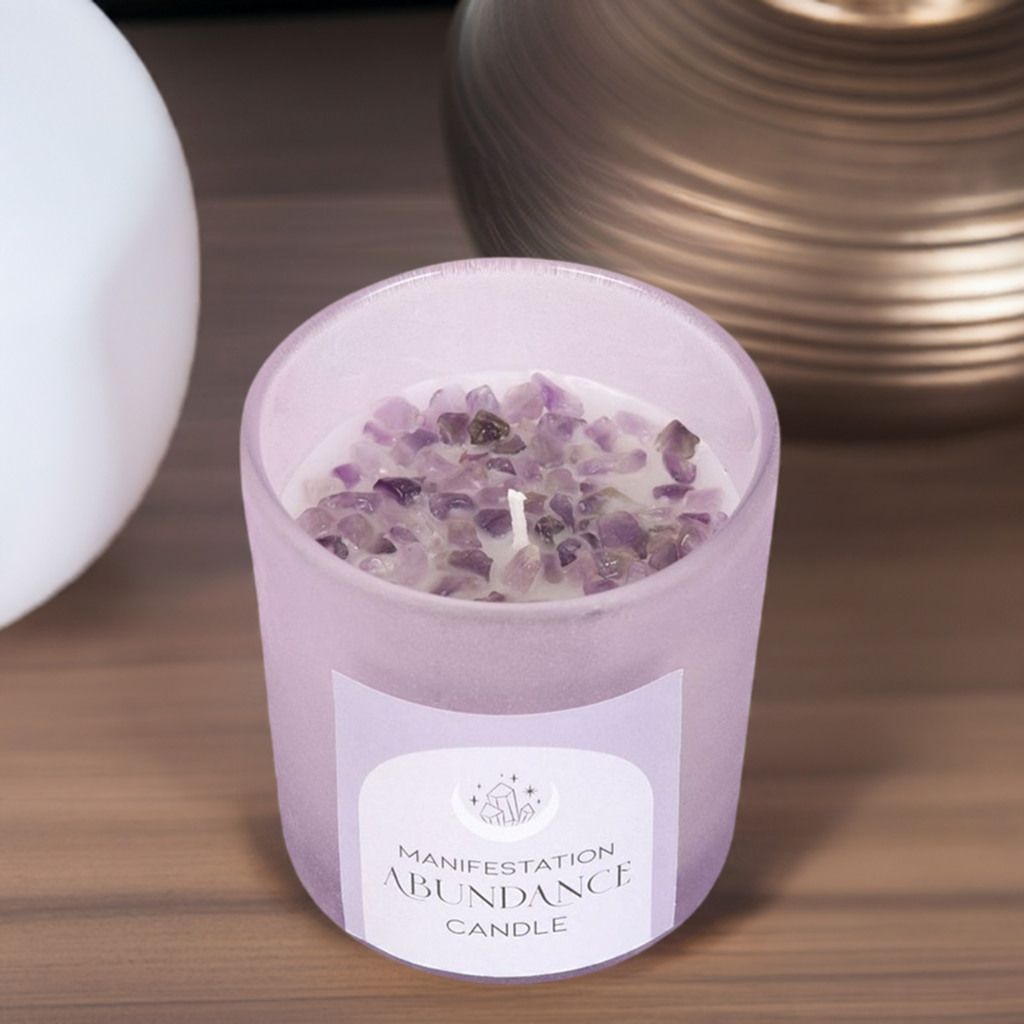 Abundance French Lavender Crystal Chip Candle